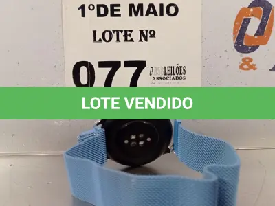 LOTE 077 - 01 RELÓGIO DE PULSO COM PULSEIRA AZUL. (NO ESTADO, LEILÃO NÃO TEM GARANTIA E NEM DEVOLUÇÃO, SUJEITO A POSSÍVEIS AVARIAS VISÍVEIS/OCULTAS E/OU AUSÊNCIA DE COMPONENTES).