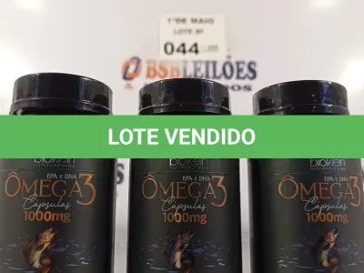 LOTE 044 - 02 FRASCOS DE OMEGA3 BIOKLEIN 1.000MG 60 CAPSULAS CADA. (NO ESTADO, LEILÃO NÃO TEM GARANTIA E NEM DEVOLUÇÃO, SUJEITO A POSSÍVEIS AVARIAS VISÍVEIS/OCULTAS E/OU AUSÊNCIA DE COMPONENTES).