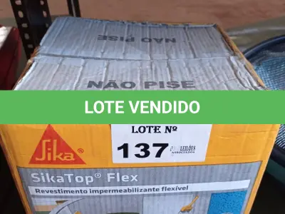 LOTE 137 - 01 CAIXA DE SIKA TOP FLEX, REVESTIMENTO IMPERMEABILIZANTE FLEXÍVEL. (NO ESTADO, LEILÃO NÃO TEM GARANTIA E NEM DEVOLUÇÃO, SUJEITO A POSSÍVEIS AVARIAS VISÍVEIS/OCULTAS E/OU AUSÊNCIA DE COMPONENTES).