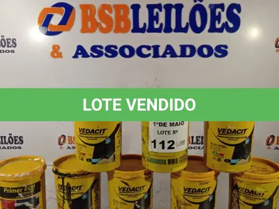 LOTE 112 - 08 LITROS DE PRIMER ASFÁLTICO A BASE D’AGUA VEDACIT. (NO ESTADO, LEILÃO NÃO TEM GARANTIA E NEM DEVOLUÇÃO, SUJEITO A POSSÍVEIS AVARIAS VISÍVEIS/OCULTAS E/OU AUSÊNCIA DE COMPONENTES).
