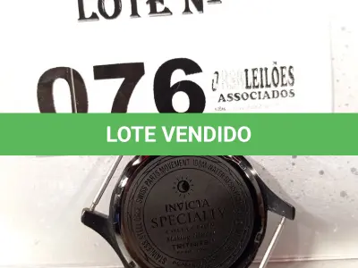 LOTE 076 - 01 RELÓGIO DE PULSO INVICTA ESPECIALTY. (NO ESTADO, LEILÃO NÃO TEM GARANTIA E NEM DEVOLUÇÃO, SUJEITO A POSSÍVEIS AVARIAS VISÍVEIS/OCULTAS E/OU AUSÊNCIA DE COMPONENTES).