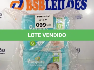 LOTE 099 - 140 FRALDAS PAMPERS CONFORT SEC TAMANHO G. (NO ESTADO, LEILÃO NÃO TEM GARANTIA E NEM DEVOLUÇÃO, SUJEITO A POSSÍVEIS AVARIAS VISÍVEIS/OCULTAS E/OU AUSÊNCIA DE COMPONENTES).