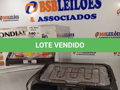 LOTE 140 - 02 CHURRASQUEIRAS ELÉTRICAS MARCAS MONDIAL 127V. (NO ESTADO, LEILÃO NÃO TEM GARANTIA E NEM DEVOLUÇÃO, SUJEITO A POSSÍVEIS AVARIAS VISÍVEIS/OCULTAS E/OU AUSÊNCIA DE COMPONENTES).