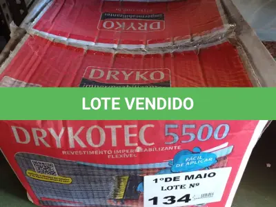 LOTE 134 - 01 CAIXA DE DRYKOTEC 5500, REVESTIMENTO IMPERMEABILIZANTE FLEXÍVEL. (NO ESTADO, LEILÃO NÃO TEM GARANTIA E NEM DEVOLUÇÃO, SUJEITO A POSSÍVEIS AVARIAS VISÍVEIS/OCULTAS E/OU AUSÊNCIA DE COMPONENTES).
