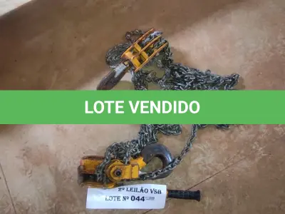 LOTE 044 - 01 TALHA MANUAL DE CORRENTES BEAG-STEEL CAP 6.T (NO ESTADO, NÃO SABEMOS SE FUNCIONA. LEILÃO NÃO TEM GARANTIA E NEM DEVOLUÇÃO).