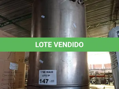 LOTE 147 - 01 TONEL EM AÇO INOX. (NO ESTADO, LEILÃO NÃO TEM GARANTIA E NEM DEVOLUÇÃO, SUJEITO A POSSÍVEIS AVARIAS VISÍVEIS/OCULTAS E/OU AUSÊNCIA DE COMPONENTES).