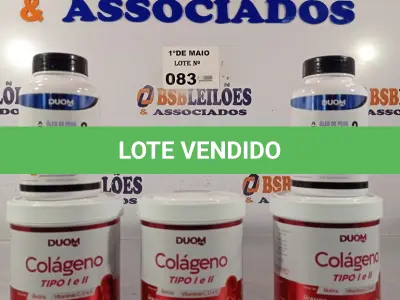 LOTE 083 - 02 FRASCOS DE ÓLEO DE PEIXE OMEGA3 DUOM 120 CAPSULAS E 03 FRASCOS DE COLÁGENO TIPO 1 E 2 EM PÓ SABOR MORANGO 200G. (NO ESTADO, LEILÃO NÃO TEM GARANTIA E NEM DEVOLUÇÃO, SUJEITO A POSSÍVEIS AVARIAS VISÍVEIS/OCULTAS E/OU AUSÊNCIA DE COMPONENTES).