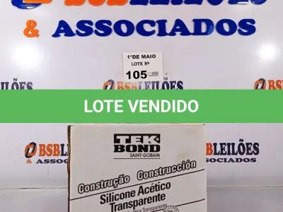 LOTE 105 - 01 CAIXA COM SILICONE ACÉTICO TRANSPARENTE 24 BISNAGAS. (NO ESTADO, LEILÃO NÃO TEM GARANTIA E NEM DEVOLUÇÃO, SUJEITO A POSSÍVEIS AVARIAS VISÍVEIS/OCULTAS E/OU AUSÊNCIA DE COMPONENTES).