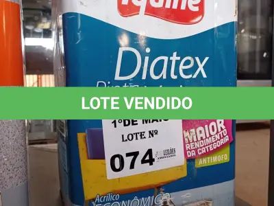 LOTE 074 - 01 LATA DE TINTA IQUINE DIATEX PINTA MAIS NA COR HORTELÃ. (NO ESTADO, LEILÃO NÃO TEM GARANTIA E NEM DEVOLUÇÃO, SUJEITO A POSSÍVEIS AVARIAS VISÍVEIS/OCULTAS E/OU AUSÊNCIA DE COMPONENTES).