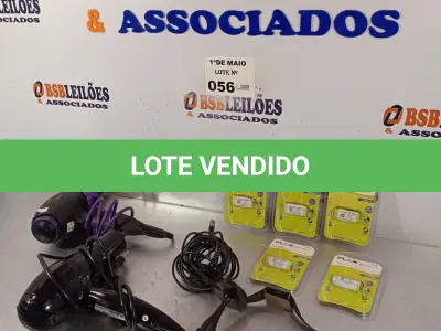 LOTE 056 - 02 SECADORES DE CABELO, 02 RELÓGIOS DE PULSO, 01 LANTERNA DE CABEÇA E 06 BATERIAS PARA TELEFONE SEM FIO FLEX FX-70U. (NO ESTADO, LEILÃO NÃO TEM GARANTIA E NEM DEVOLUÇÃO, SUJEITO A POSSÍVEIS AVARIAS VISÍVEIS/OCULTAS E/OU AUSÊNCIA DE COMPONENTES).
