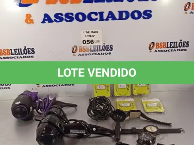 LOTE 056 - 02 SECADORES DE CABELO, 02 RELÓGIOS DE PULSO, 01 LANTERNA DE CABEÇA E 06 BATERIAS PARA TELEFONE SEM FIO FLEX FX-70U. (NO ESTADO, LEILÃO NÃO TEM GARANTIA E NEM DEVOLUÇÃO, SUJEITO A POSSÍVEIS AVARIAS VISÍVEIS/OCULTAS E/OU AUSÊNCIA DE COMPONENTES).