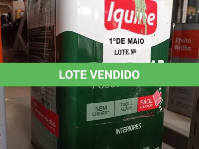 LOTE 087 - 01 LATA DE TINTA IQUINE PINTALAR FOSCO AVELUDADO INTERIORES NA COR VERDE PRIMAVERA. (NO ESTADO, LEILÃO NÃO TEM GARANTIA E NEM DEVOLUÇÃO, SUJEITO A POSSÍVEIS AVARIAS VISÍVEIS/OCULTAS E/OU AUSÊNCIA DE COMPONENTES).