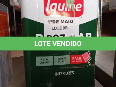 LOTE 087 - 01 LATA DE TINTA IQUINE PINTALAR FOSCO AVELUDADO INTERIORES NA COR VERDE PRIMAVERA. (NO ESTADO, LEILÃO NÃO TEM GARANTIA E NEM DEVOLUÇÃO, SUJEITO A POSSÍVEIS AVARIAS VISÍVEIS/OCULTAS E/OU AUSÊNCIA DE COMPONENTES).