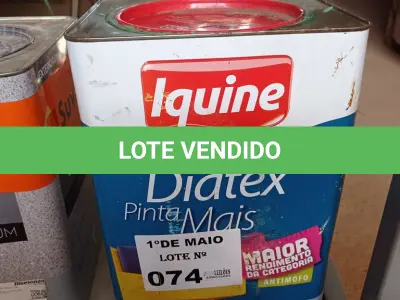 LOTE 074 - 01 LATA DE TINTA IQUINE DIATEX PINTA MAIS NA COR HORTELÃ. (NO ESTADO, LEILÃO NÃO TEM GARANTIA E NEM DEVOLUÇÃO, SUJEITO A POSSÍVEIS AVARIAS VISÍVEIS/OCULTAS E/OU AUSÊNCIA DE COMPONENTES).
