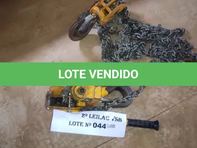 LOTE 044 - 01 TALHA MANUAL DE CORRENTES BEAG-STEEL CAP 6.T (NO ESTADO, NÃO SABEMOS SE FUNCIONA. LEILÃO NÃO TEM GARANTIA E NEM DEVOLUÇÃO).