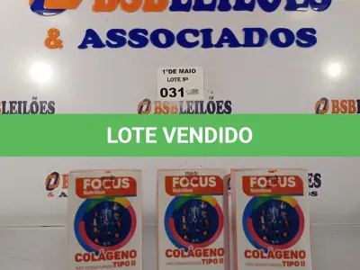 LOTE 031 - 04 CAIXAS DE COLÁGENO (FOCUS TIPO2 COM 60 CAPSULAS CADA. (NO ESTADO, LEILÃO NÃO TEM GARANTIA E NEM DEVOLUÇÃO, SUJEITO A POSSÍVEIS AVARIAS VISÍVEIS/OCULTAS E/OU AUSÊNCIA DE COMPONENTES).