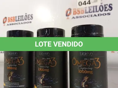 LOTE 044 - 02 FRASCOS DE OMEGA3 BIOKLEIN 1.000MG 60 CAPSULAS CADA. (NO ESTADO, LEILÃO NÃO TEM GARANTIA E NEM DEVOLUÇÃO, SUJEITO A POSSÍVEIS AVARIAS VISÍVEIS/OCULTAS E/OU AUSÊNCIA DE COMPONENTES).