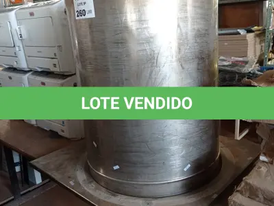 LOTE 260 - 01 TONEL EM AÇO INOX. (NO ESTADO, LEILÃO NÃO TEM GARANTIA E NEM DEVOLUÇÃO, SUJEITO A POSSÍVEIS AVARIAS VISÍVEIS/OCULTAS E/OU AUSÊNCIA DE COMPONENTES).