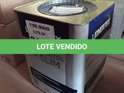 LOTE 249 - 01 LATA DE TEXTURATTO LEINERTEX REVESTIMENTOS LINHA SLIM NA COR BRANCO GELO 25KG. (NO ESTADO, LEILÃO NÃO TEM GARANTIA E NEM DEVOLUÇÃO, SUJEITO A POSSÍVEIS AVARIAS VISÍVEIS/OCULTAS E/OU AUSÊNCIA DE COMPONENTES).