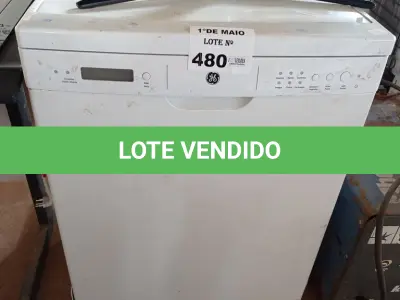 LOTE 480 - 01 LAVA LOUÇAS MARCA GE. (NO ESTADO, LEILÃO NÃO TEM GARANTIA E NEM DEVOLUÇÃO, SUJEITO A POSSÍVEIS AVARIAS VISÍVEIS/OCULTAS E/OU AUSÊNCIA DE COMPONENTES).