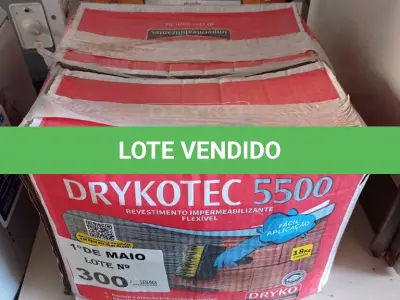 LOTE 300 - 01 CAIXA DE DRYKOTEC 5500, REVESTIMENTO IMPERMEABILIZANTE FLEXÍVEL. (NO ESTADO, LEILÃO NÃO TEM GARANTIA E NEM DEVOLUÇÃO, SUJEITO A POSSÍVEIS AVARIAS VISÍVEIS/OCULTAS E/OU AUSÊNCIA DE COMPONENTES).