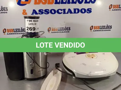 LOTE 269 - 01 JUICER E 01 SANDUICHEIRA MARCAS E MODELOS DIVERSOS. (NO ESTADO, LEILÃO NÃO TEM GARANTIA E NEM DEVOLUÇÃO, SUJEITO A POSSÍVEIS AVARIAS VISÍVEIS/OCULTAS E/OU AUSÊNCIA DE COMPONENTES).