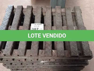 LOTE 387 - 07 PALETES DE FERRO. (NO ESTADO, LEILÃO NÃO TEM GARANTIA E NEM DEVOLUÇÃO, SUJEITO A POSSÍVEIS AVARIAS VISÍVEIS/OCULTAS E/OU AUSÊNCIA DE COMPONENTES).