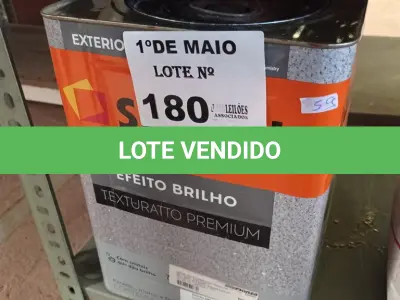 LOTE 180 - 01 LATA DE TEXTURATTO EFEITO BRILHO SUVINIL BASE 24KG. (NO ESTADO, LEILÃO NÃO TEM GARANTIA E NEM DEVOLUÇÃO, SUJEITO A POSSÍVEIS AVARIAS VISÍVEIS/OCULTAS E/OU AUSÊNCIA DE COMPONENTES).