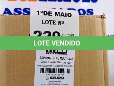 LOTE 229 - 12 TUBOS DE ESPUMA PU MULTIUSO TYTAN. (NO ESTADO, LEILÃO NÃO TEM GARANTIA E NEM DEVOLUÇÃO, SUJEITO A POSSÍVEIS AVARIAS VISÍVEIS/OCULTAS E/OU AUSÊNCIA DE COMPONENTES).