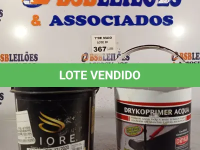 LOTE 367 - 01 BALDE DE PREPARADOR BASE D’AGUA 3,6L E 01 BALDE DE DRYKOPRIMER ACQUA, PRIMER ASFÁLTICO A BASE D’AGUA PARA COLAGEM DE MANTAS E FITAS ASFÁLTICAS 3,6L. (NO ESTADO, LEILÃO NÃO TEM GARANTIA E NEM DEVOLUÇÃO, SUJEITO A POSSÍVEIS AVARIAS VISÍVEIS/OCULTAS E/OU AUSÊNCIA DE COMPONENTES).