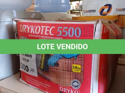 LOTE 300 - 01 CAIXA DE DRYKOTEC 5500, REVESTIMENTO IMPERMEABILIZANTE FLEXÍVEL. (NO ESTADO, LEILÃO NÃO TEM GARANTIA E NEM DEVOLUÇÃO, SUJEITO A POSSÍVEIS AVARIAS VISÍVEIS/OCULTAS E/OU AUSÊNCIA DE COMPONENTES).