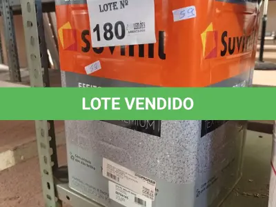 LOTE 180 - 01 LATA DE TEXTURATTO EFEITO BRILHO SUVINIL BASE 24KG. (NO ESTADO, LEILÃO NÃO TEM GARANTIA E NEM DEVOLUÇÃO, SUJEITO A POSSÍVEIS AVARIAS VISÍVEIS/OCULTAS E/OU AUSÊNCIA DE COMPONENTES).
