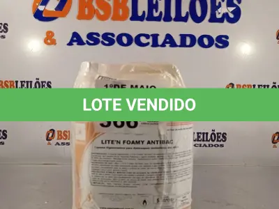 LOTE 366 - 02 GALÕES DE ESPUMA HIGIENIZADORA PARA ANTISSEPSIA INSTANTÂNEA DAS MÃOS 5L CADA. (NO ESTADO, LEILÃO NÃO TEM GARANTIA E NEM DEVOLUÇÃO, SUJEITO A POSSÍVEIS AVARIAS VISÍVEIS/OCULTAS E/OU AUSÊNCIA DE COMPONENTES).