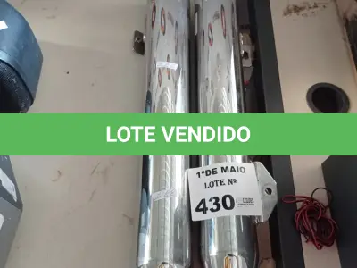 LOTE 430 - 02 PONTEIRAS PARA ESCAPAMENTO DE MOTOS CUSTON. (NO ESTADO, LEILÃO NÃO TEM GARANTIA E NEM DEVOLUÇÃO, SUJEITO A POSSÍVEIS AVARIAS VISÍVEIS/OCULTAS E/OU AUSÊNCIA DE COMPONENTES).