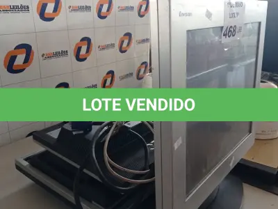LOTE 468 - 04 MONITORES MARCAS E MODELOS DIVERSOS PARA RETIRADA DE PEÇAS. (NO ESTADO, LEILÃO NÃO TEM GARANTIA E NEM DEVOLUÇÃO, SUJEITO A POSSÍVEIS AVARIAS VISÍVEIS/OCULTAS E/OU AUSÊNCIA DE COMPONENTES).