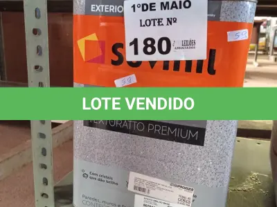 LOTE 180 - 01 LATA DE TEXTURATTO EFEITO BRILHO SUVINIL BASE 24KG. (NO ESTADO, LEILÃO NÃO TEM GARANTIA E NEM DEVOLUÇÃO, SUJEITO A POSSÍVEIS AVARIAS VISÍVEIS/OCULTAS E/OU AUSÊNCIA DE COMPONENTES).