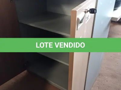 LOTE 263 - 01 ARMÁRIO BAIXO EM MADEIRA COM 02 PORTAS E 02 PRATELEIRAS. (NO ESTADO, LEILÃO NÃO TEM GARANTIA E NEM DEVOLUÇÃO, SUJEITO A POSSÍVEIS AVARIAS VISÍVEIS/OCULTAS E/OU AUSÊNCIA DE COMPONENTES).
