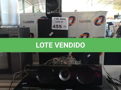 LOTE 455 - 01 DVD HOME THEATER MARCA LG. (NO ESTADO, LEILÃO NÃO TEM GARANTIA E NEM DEVOLUÇÃO, SUJEITO A POSSÍVEIS AVARIAS VISÍVEIS/OCULTAS E/OU AUSÊNCIA DE COMPONENTES).