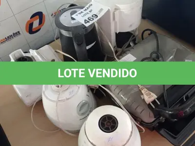 LOTE 469 - 01 GRILL, 01 CAFETEIRA, 01CHALEIRA ELÉTRICA E 04 BASES DE LIQUIDIFICADOR INCOMPLETOS MARCAS E MODELOS DIVERSOS PARA RETIRADA DE PEÇAS. (NO ESTADO, LEILÃO NÃO TEM GARANTIA E NEM DEVOLUÇÃO, SUJEITO A POSSÍVEIS AVARIAS VISÍVEIS/OCULTAS E/OU AUSÊNCIA DE COMPONENTES).