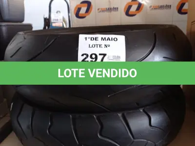 LOTE 297 - 02 PNEUS DE MOTO USADOS, 190/50/17 E 150/70/17. (NO ESTADO, LEILÃO NÃO TEM GARANTIA E NEM DEVOLUÇÃO, SUJEITO A POSSÍVEIS AVARIAS VISÍVEIS/OCULTAS E/OU AUSÊNCIA DE COMPONENTES).