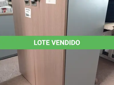 LOTE 384 - 01 ARMÁRIO BAIXO EM MADEIRA COM 02 PORTAS E 02 PRATELEIRAS. (NO ESTADO, LEILÃO NÃO TEM GARANTIA E NEM DEVOLUÇÃO, SUJEITO A POSSÍVEIS AVARIAS VISÍVEIS/OCULTAS E/OU AUSÊNCIA DE COMPONENTES).