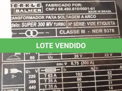 LOTE 234 - 01 MÁQUINA DE SOLDA SUPER 300 COM AVARIAS. (NO ESTADO, LEILÃO NÃO TEM GARANTIA E NEM DEVOLUÇÃO, SUJEITO A POSSÍVEIS AVARIAS VISÍVEIS/OCULTAS E/OU AUSÊNCIA DE COMPONENTES).