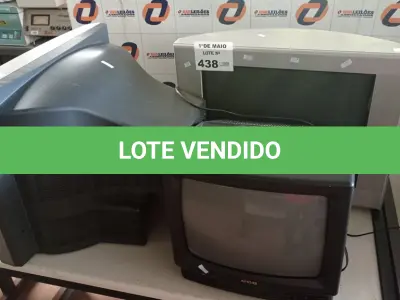 LOTE 438 - 03 TV’S DE TUBO MARCAS E MODELOS DIVERSOS. (NO ESTADO, LEILÃO NÃO TEM GARANTIA E NEM DEVOLUÇÃO, SUJEITO A POSSÍVEIS AVARIAS VISÍVEIS/OCULTAS E/OU AUSÊNCIA DE COMPONENTES).