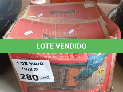 LOTE 280 - 01 CAIXA DE DRYKOTEC 7700, REVESTIMENTO IMPERMEABILIZANTE FLEXÍVEL COM FIBRAS SINTÉTICAS. (NO ESTADO, LEILÃO NÃO TEM GARANTIA E NEM DEVOLUÇÃO, SUJEITO A POSSÍVEIS AVARIAS VISÍVEIS/OCULTAS E/OU AUSÊNCIA DE COMPONENTES).