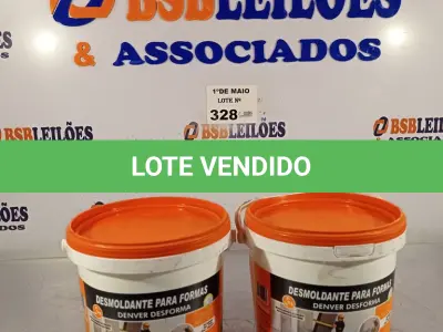 LOTE 328 - 02 BALDES DE DESMOLDANTE PARA FORMAS 3,6L. (NO ESTADO, LEILÃO NÃO TEM GARANTIA E NEM DEVOLUÇÃO, SUJEITO A POSSÍVEIS AVARIAS VISÍVEIS/OCULTAS E/OU AUSÊNCIA DE COMPONENTES).