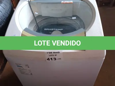 LOTE 413 - 01 MÁQUINA DE LAVAR MARCA BRASTEMP CAP 11KG 220V. (NO ESTADO, LEILÃO NÃO TEM GARANTIA E NEM DEVOLUÇÃO, SUJEITO A POSSÍVEIS AVARIAS VISÍVEIS/OCULTAS E/OU AUSÊNCIA DE COMPONENTES).