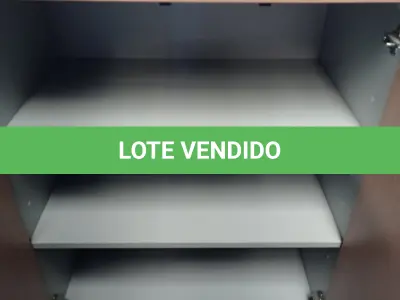 LOTE 384 - 01 ARMÁRIO BAIXO EM MADEIRA COM 02 PORTAS E 02 PRATELEIRAS. (NO ESTADO, LEILÃO NÃO TEM GARANTIA E NEM DEVOLUÇÃO, SUJEITO A POSSÍVEIS AVARIAS VISÍVEIS/OCULTAS E/OU AUSÊNCIA DE COMPONENTES).