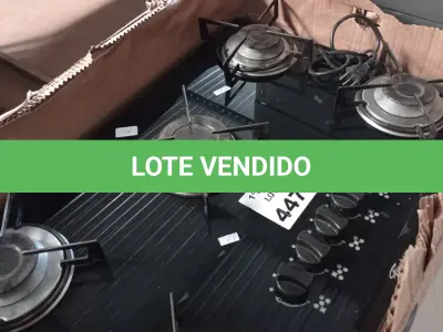 LOTE 447 - 01 FOGÃO COOKTOP 05 BOCAS A GÁS. (NO ESTADO, LEILÃO NÃO TEM GARANTIA E NEM DEVOLUÇÃO, SUJEITO A POSSÍVEIS AVARIAS VISÍVEIS/OCULTAS E/OU AUSÊNCIA DE COMPONENTES).