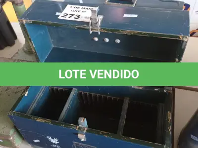 LOTE 273 - 02 CAIXAS PARA FERRAMENTAS EM MADEIRA. (NO ESTADO, LEILÃO NÃO TEM GARANTIA E NEM DEVOLUÇÃO, SUJEITO A POSSÍVEIS AVARIAS VISÍVEIS/OCULTAS E/OU AUSÊNCIA DE COMPONENTES).