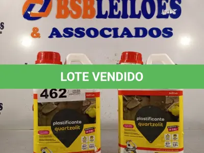 LOTE 462 - 02 GALÕES DE ADITIVO PLASTIFICANTE QUARTZOLIT 3,6L. (NO ESTADO, LEILÃO NÃO TEM GARANTIA E NEM DEVOLUÇÃO, SUJEITO A POSSÍVEIS AVARIAS VISÍVEIS/OCULTAS E/OU AUSÊNCIA DE COMPONENTES).